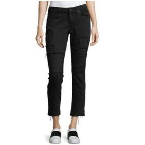 Derek Lam 10 Crosby $295 Women's‎ Mila Patchwork Girlfriend Jeans Black 27
